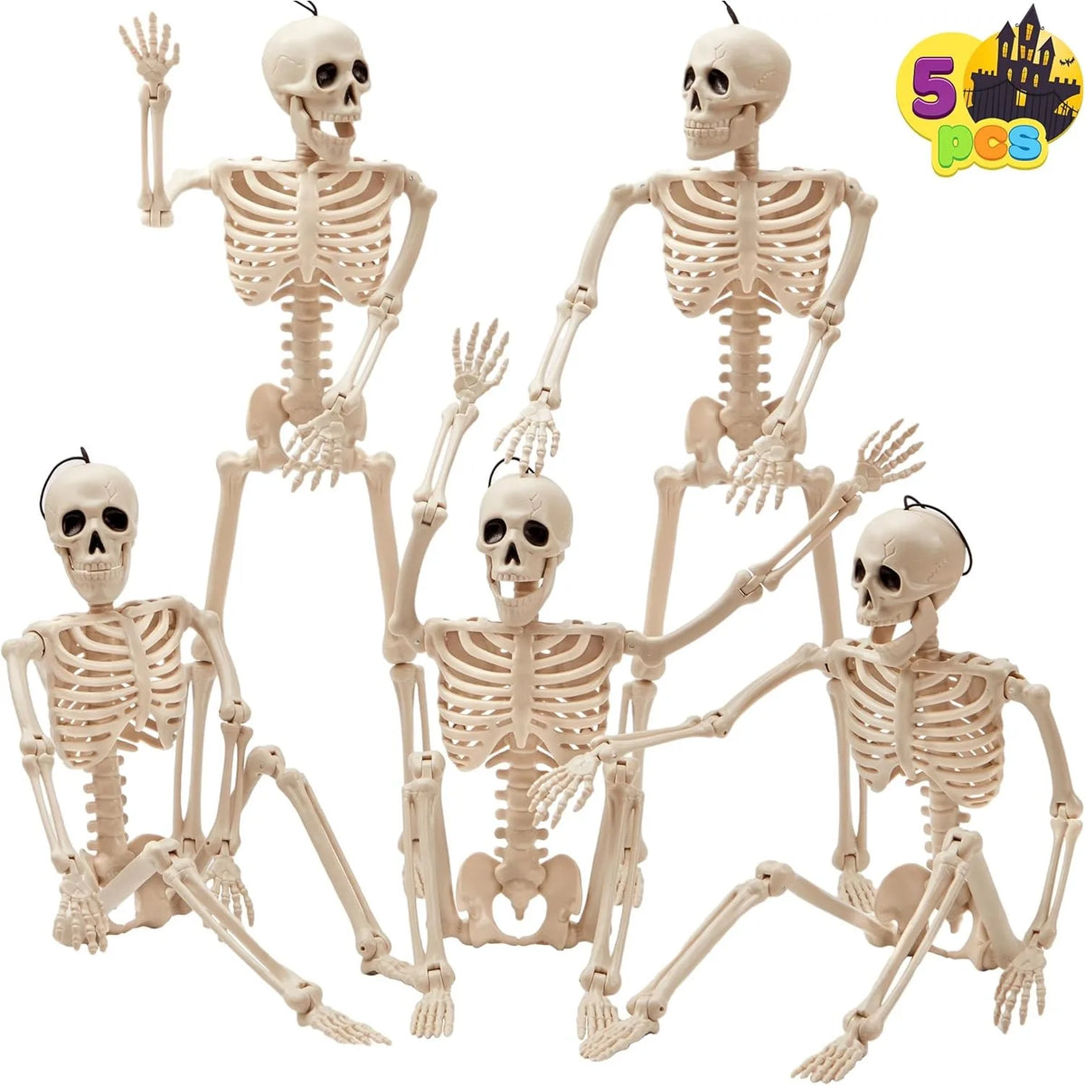 Lot de 5 squelettes articulés d'Halloween