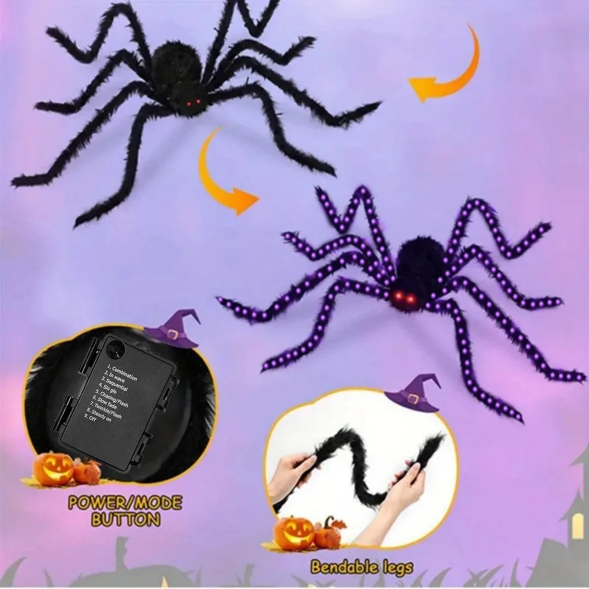 Araignée lumineuse à piles