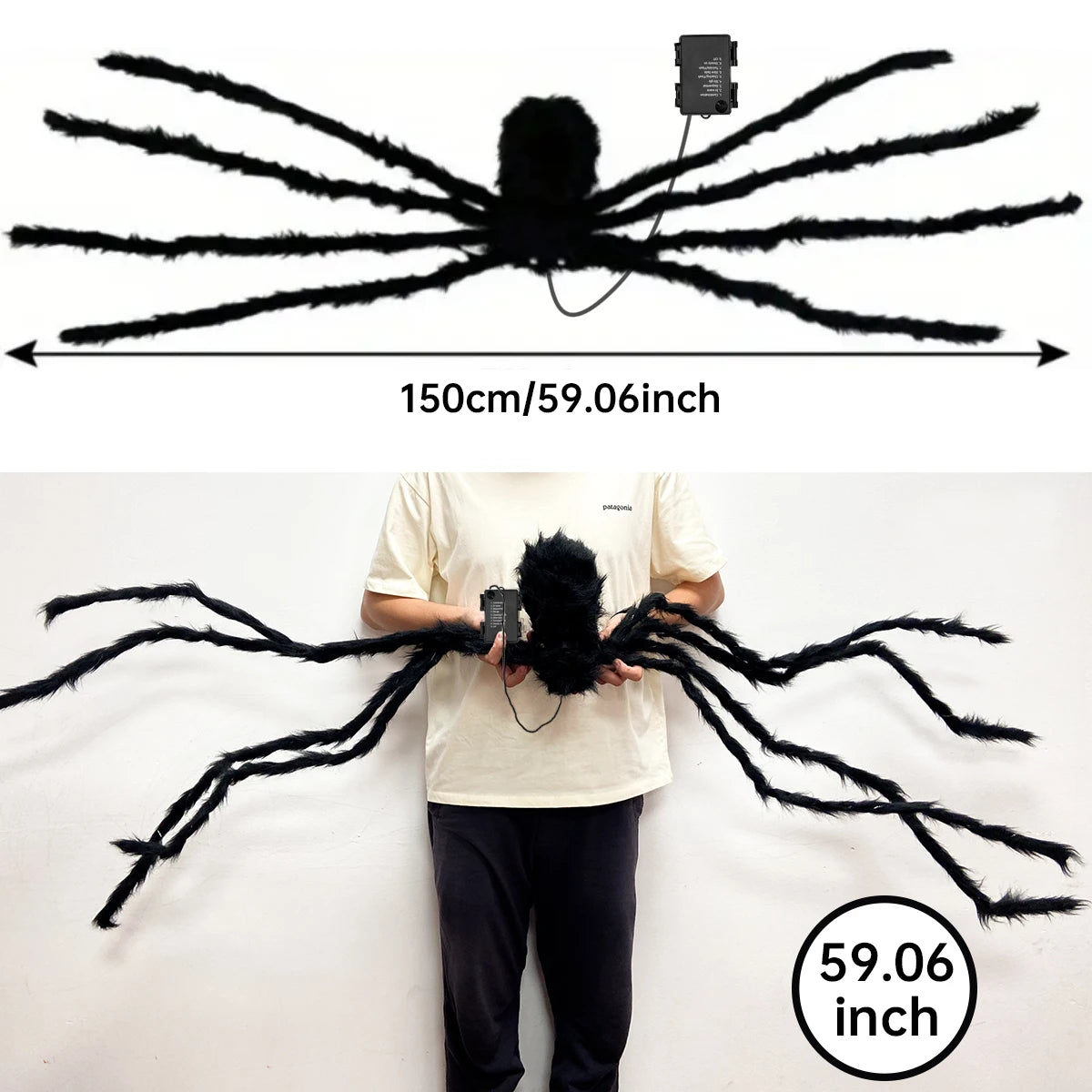 Araignée géante, déco d'Halloween extérieure