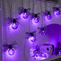 Guirlande araignées LED violette pour Halloween